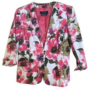 Evan Picone floral LS lined jacket sz 10
